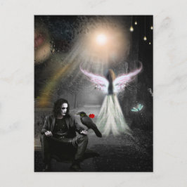 Kråka och ängel utan ändlösa Kärlek Vykort