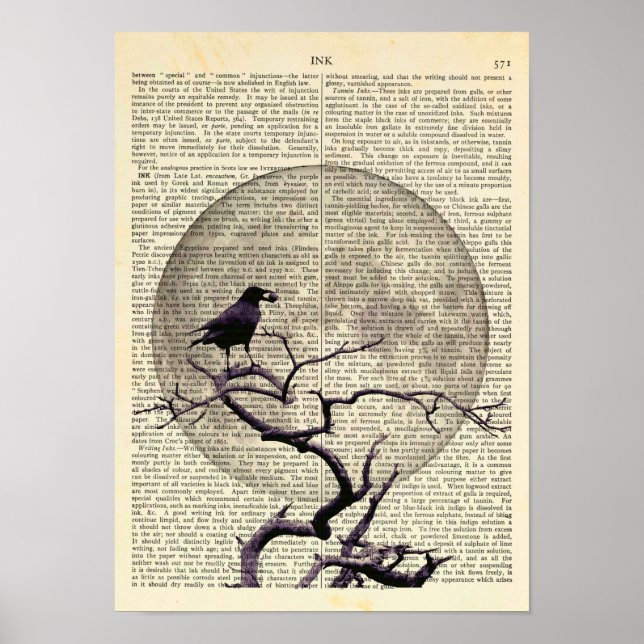 Kråka och Måne, Kråka Art, Raven, Gotham, Night Poster (Framsidan)
