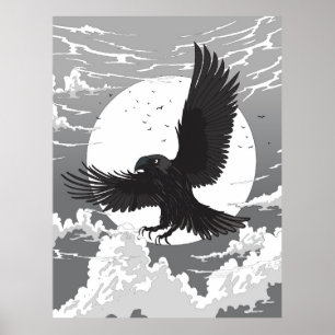 Kråka Och Månen Poster