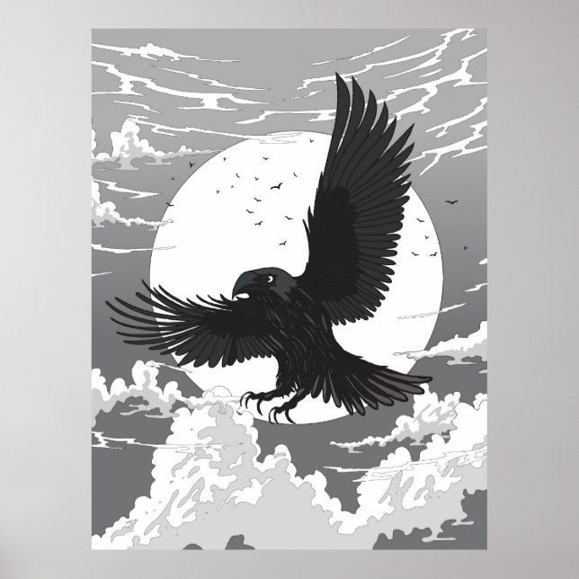Kråka Och Månen Poster (Framsidan)