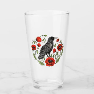 Kråka och poppies Beer Glass Glaskopp