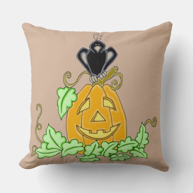 Kråka och Pumpkin Kudde (Framsida)
