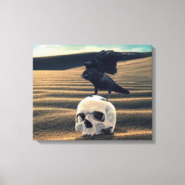 Kråka och Skull, ökendöd Canvastryck (Framsida)