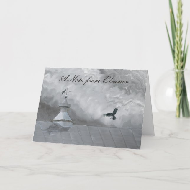 Kråka och vädervane anteckningskort (Framsida)