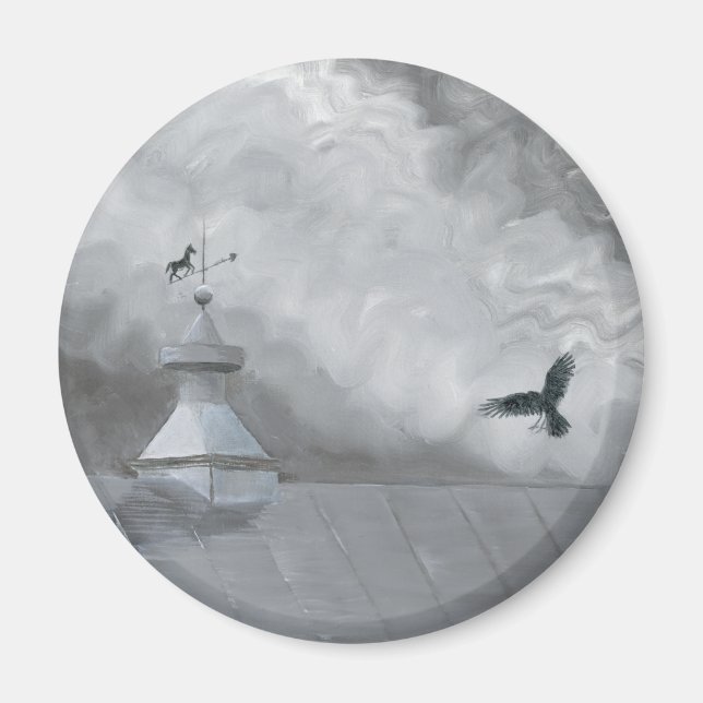 Kråka och vädervane magnet (Framsidan)