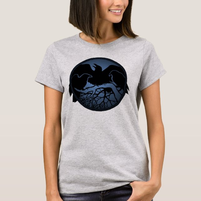 Kråka om  för kvinnor i Raven Art Shirts Dam / Rav T-shirt (Framsida)