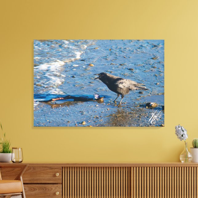 Kråka om Mutiny Bay Canvastryck (Insitu (Vardagsrum))