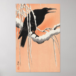 Kråka om Snowy Gren från Ohara Koson (1900-1930) Poster