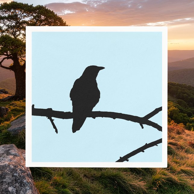 Kråka på A Gren Pappersservett (Skapare uppladdad)