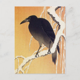 Kråka på en gren vid Ohara Koson vintage Vykort