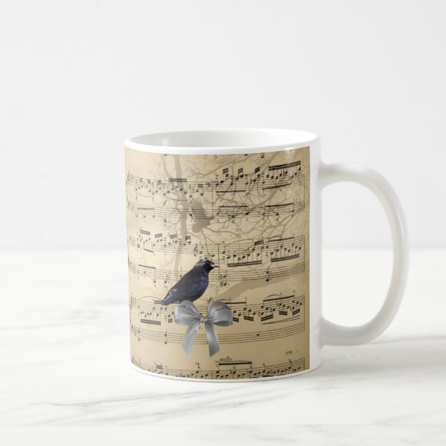 Kråka på en musik i lakan kaffemugg (Höger)