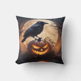Kråka på Jack-O-Lantern kastkudde Kudde