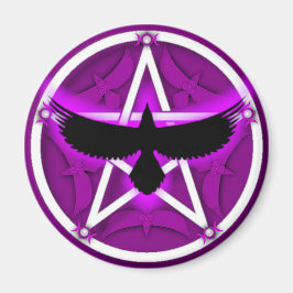 Kråka Pentacle - Lila Magnet