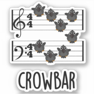 Kråka Pub Funny Music Bird Pun Klistermärken