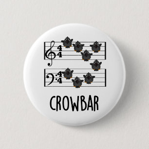 Kråka Pub Funny Music Bird Pun Knapp