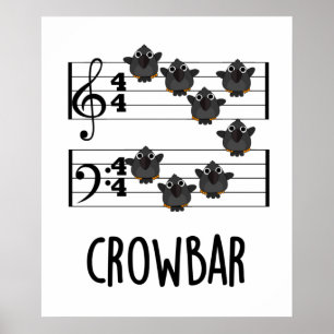 Kråka Pub Funny Music Bird Pun Poster