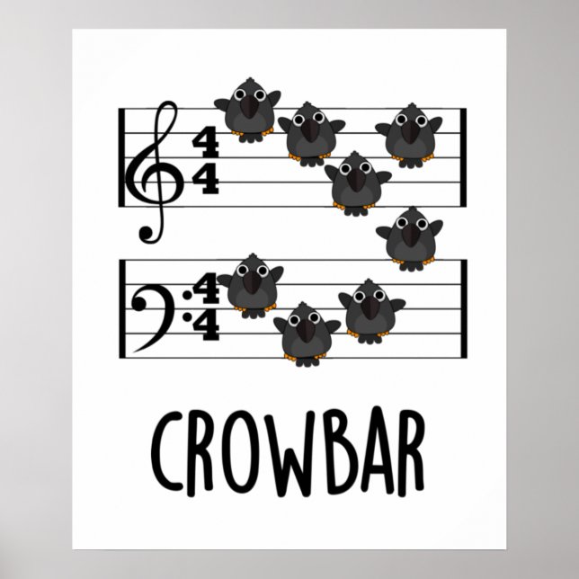 Kråka Pub Funny Music Bird Pun Poster (Framsidan)