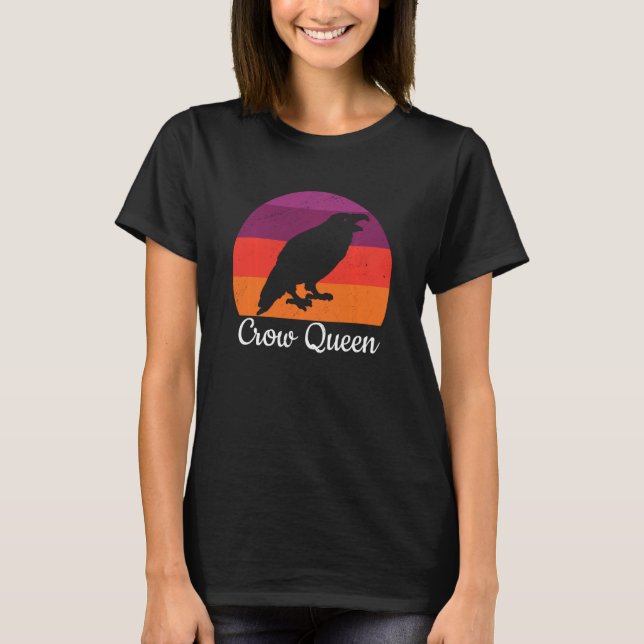 Kråka Queen Black Raven Bird Älskare Birding Birdw T Shirt (Framsida)