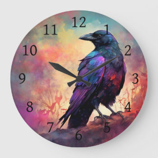 Kråka Raven Bird 97 Stor Klocka