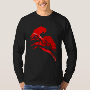 Kråka Raven Black Red Mode Designer T Shirt