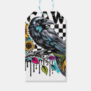 Kråka Raven F-CAW-F Funny Halloween Presentetikett
