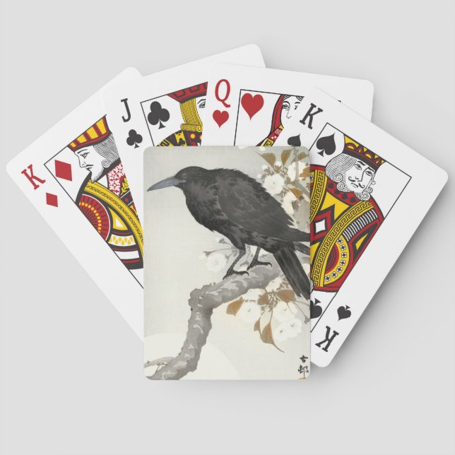 Kråka Raven Koson japansk Bird Casinokort (Baksidan)