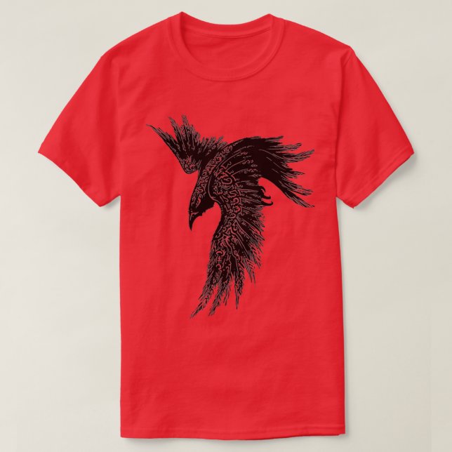 Kråka Raven Norse Mythology Viking Gift for Viking T Shirt (Design framsida)