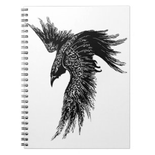 Kråka Raven Norse Viking Symbol Anteckningsbok