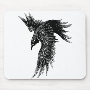 Kråka Raven Norse Viking Symbol Musmatta