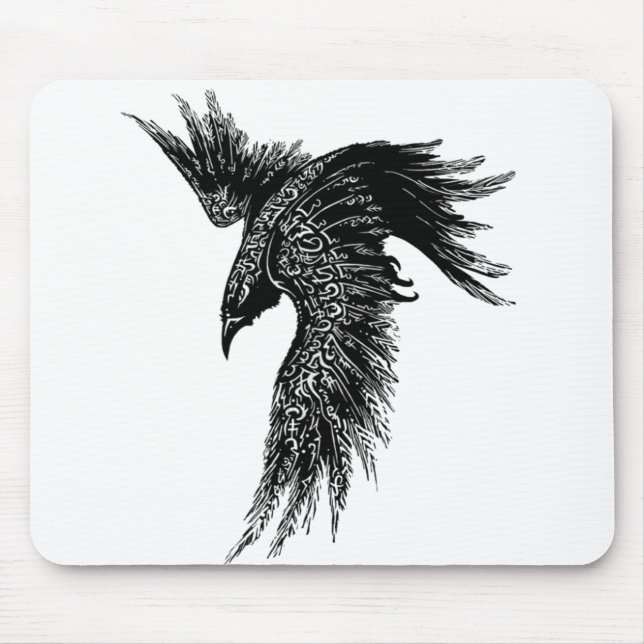 Kråka Raven Norse Viking Symbol Musmatta (Framsidan)