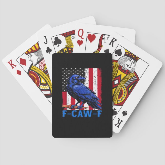 Kråka Raven Rollig F-Caw-F Minimal Ren Casinokort (Baksidan)