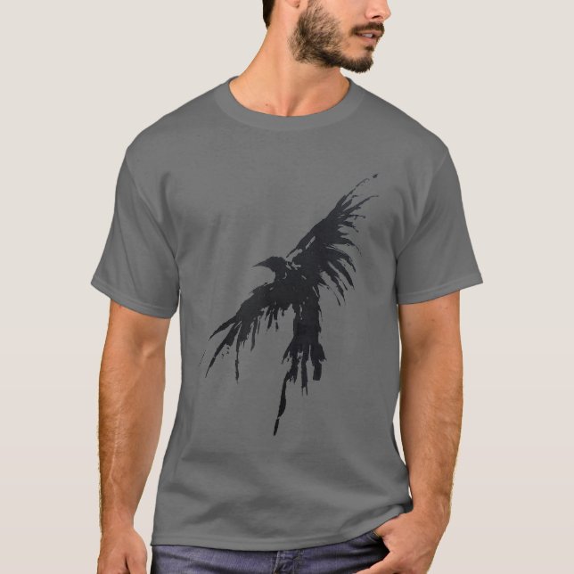 Kråka Raven Shirt DiEmphasis flygande Bird Kråka T T Shirt (Framsida)