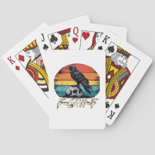 Kråka, Retro F-Caw-F Fågel Kråka Rolig Kråka Fågel Casinokort