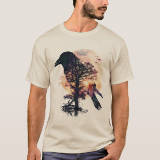 Kråka Silhouette - Raven Silhouette vid Sunset T Shirt