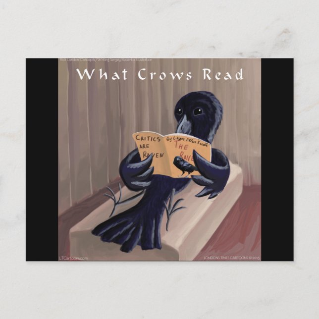 Kråka som läser baksidan vykort (Framsida)