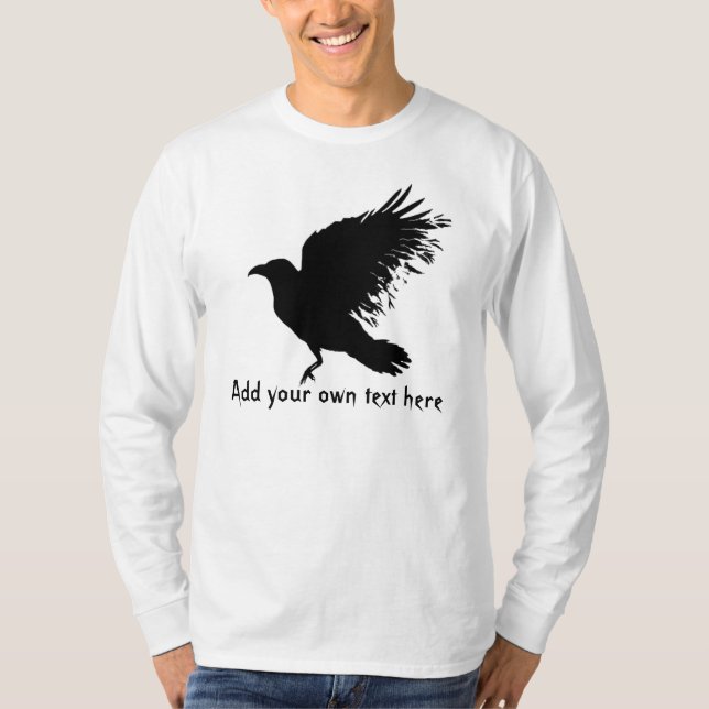 Kråka - svart fågel t shirt (Framsida)