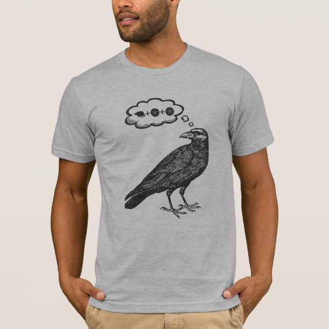 Kråka Thinking Food - Wingspan Bird Board Game T Shirt (Framsida)