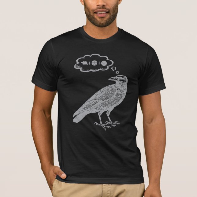 Kråka Thinking Food - Wingspan Bird Board Game T Shirt (Framsida)