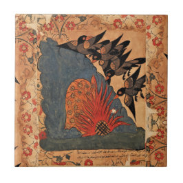 Kråka Trap Uggla indisk Renaissance Kakelplatta