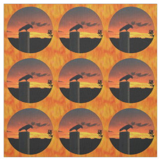 Kråka vid solnedgång v1 tyg