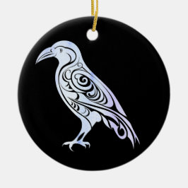Kråkan Celtic Nordic Winter Raven Julgransprydnad Keramik