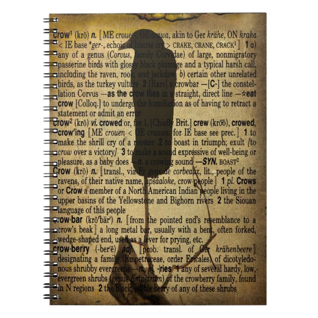 Kråkan Definiera vintage Anteckningsbok (Framsidan)