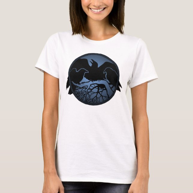 Kråkan för  "Raven Art Shirt Dam" / "Raven Top" Tee Shirt (Framsida)