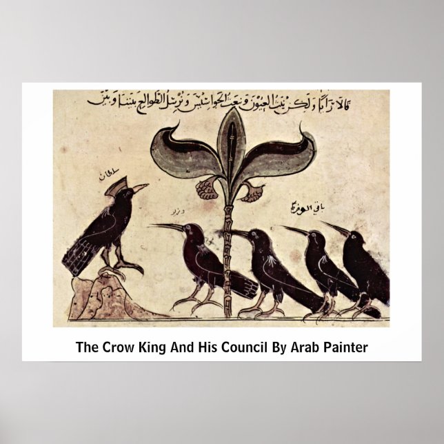 Kråkan Kung och hans råd genom Arabpinter Poster (Framsidan)