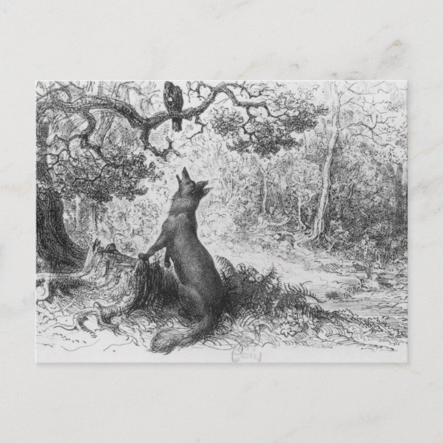 Kråkan och räven vykort (Framsida)