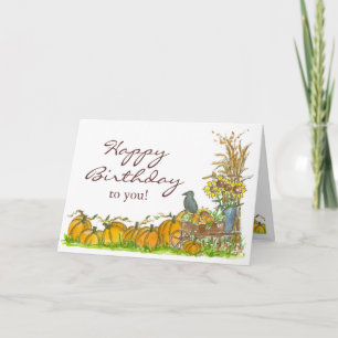 Kråkan Pumpkin Patch Black i lycklig hösten på föd Kort