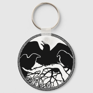Kråkan Raven Art Keychain Wildlife/Raven Gifts Nyckelring