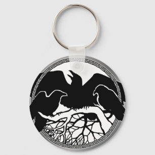 Kråkan Raven Art Keychain Wildlife/Raven Gifts Nyckelring