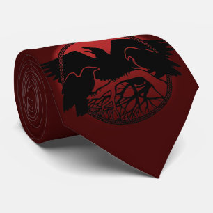 Kråkan Raven Art Ties Wildlife/Raven Necktie Gifts Slips