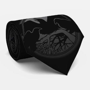 Kråkan Raven Art Ties Wildlife/Raven Necktie Gifts Slips